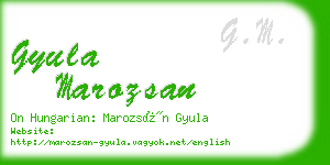 gyula marozsan business card